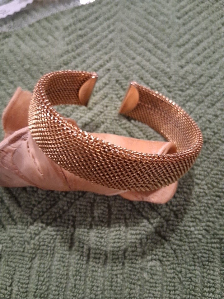 Women's Gold-Tone Mesh Open Cuff Bracelet